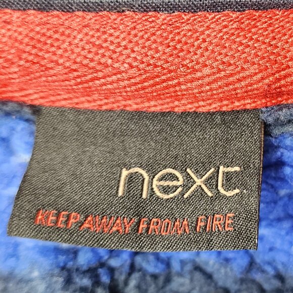 Next Fleece Top Half Zip Blue Black Stripes Sweatshirt Size 3/4T - Picture 4 of 5